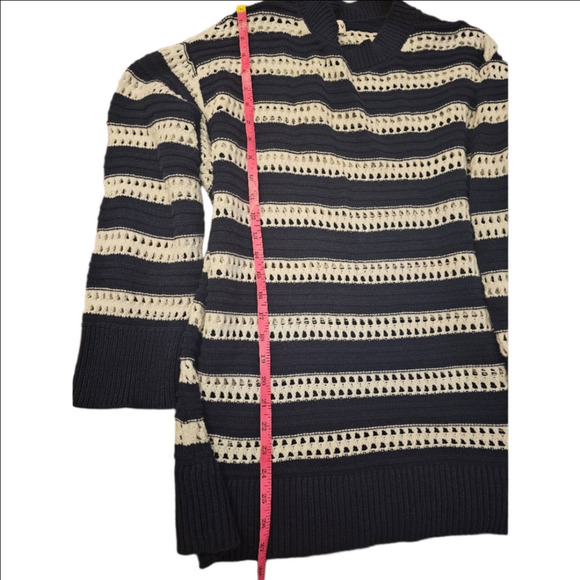 Ava & Viv Crew Neck Open Crochet Striped Long Sleeve Sweater Size 2X - Picture 11 of 11